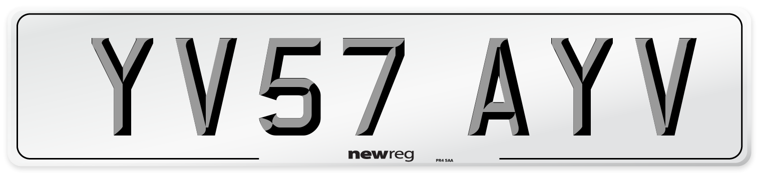 YV57 AYV Number Plate from New Reg